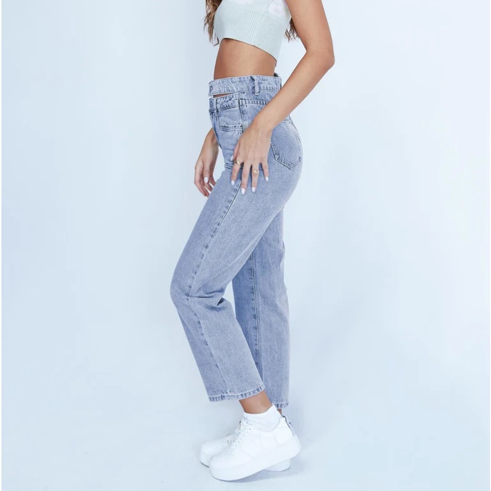 Princess Polly Olivia double waistband wide leg jeans denim - Picture 6 of 14